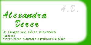 alexandra derer business card
