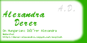 alexandra derer business card